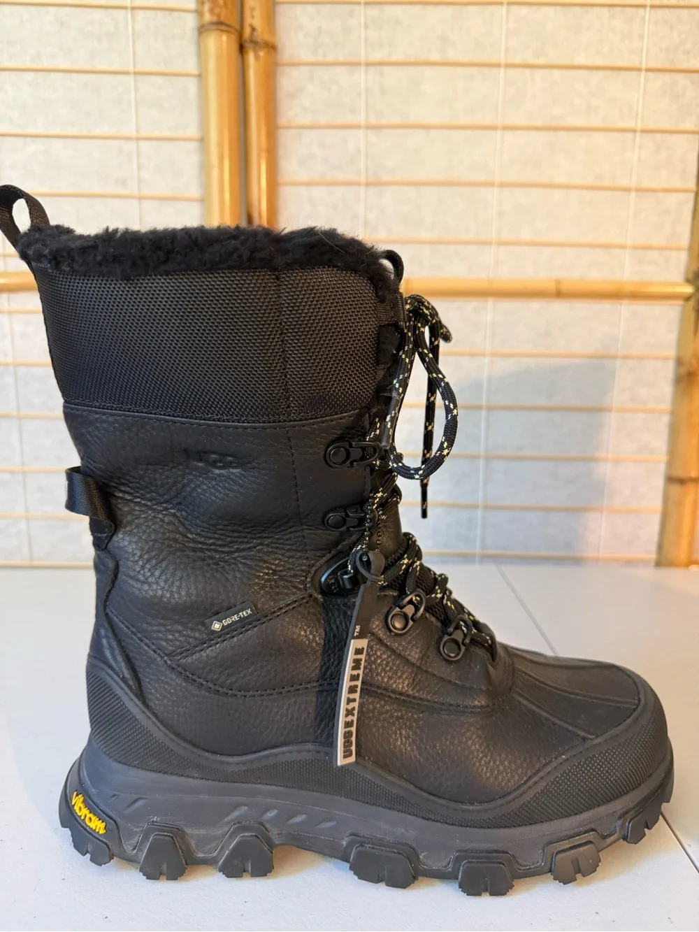 UGG Women's Black Lace-Up Winter Rain Boots